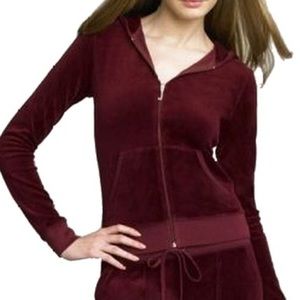 Maroon juicy couture velour zip up